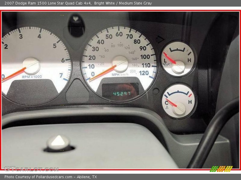 Bright White / Medium Slate Gray 2007 Dodge Ram 1500 Lone Star Quad Cab 4x4