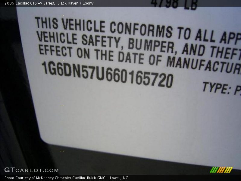 Black Raven / Ebony 2006 Cadillac CTS -V Series