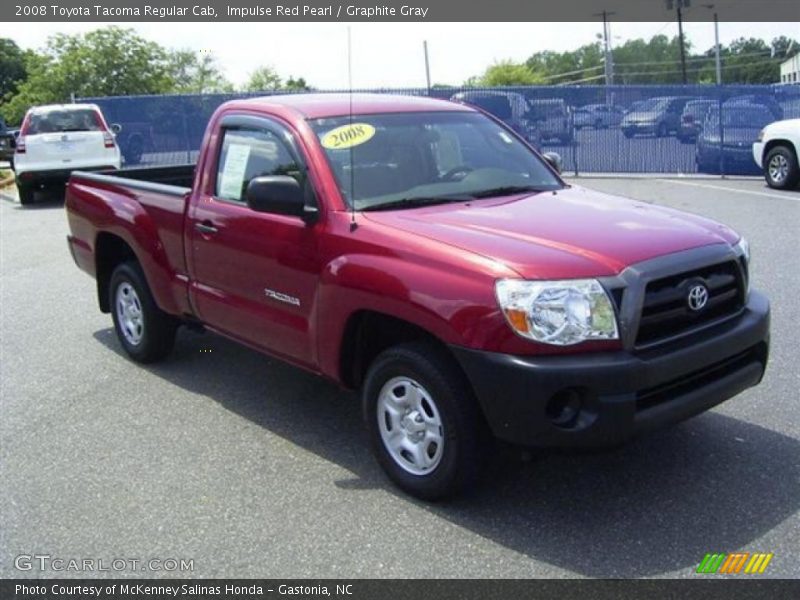 Impulse Red Pearl / Graphite Gray 2008 Toyota Tacoma Regular Cab