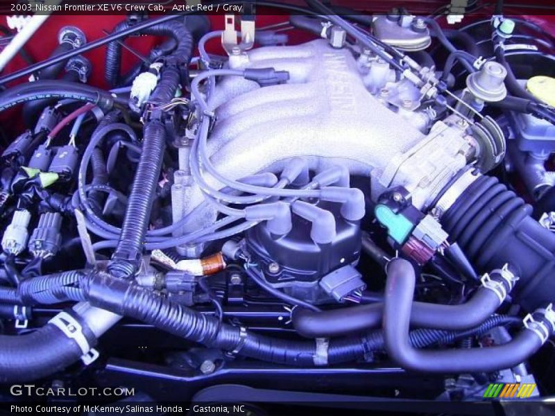 Aztec Red / Gray 2003 Nissan Frontier XE V6 Crew Cab