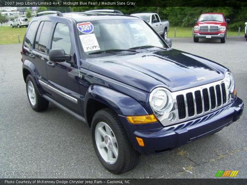 Midnight Blue Pearl / Medium Slate Gray 2007 Jeep Liberty Limited 4x4