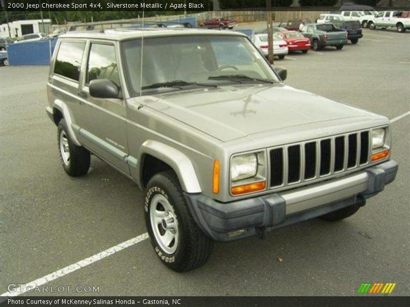 Silverstone Metallic / Agate Black 2000 Jeep Cherokee Sport 4x4