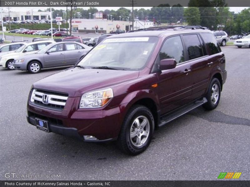 Dark Cherry Pearl / Saddle 2007 Honda Pilot EX-L