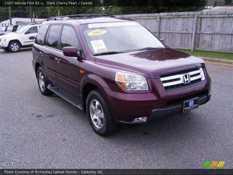Dark Cherry Pearl / Saddle 2007 Honda Pilot EX-L