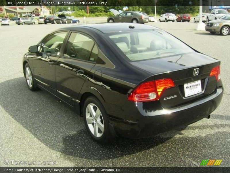 Nighthawk Black Pearl / Gray 2008 Honda Civic EX-L Sedan