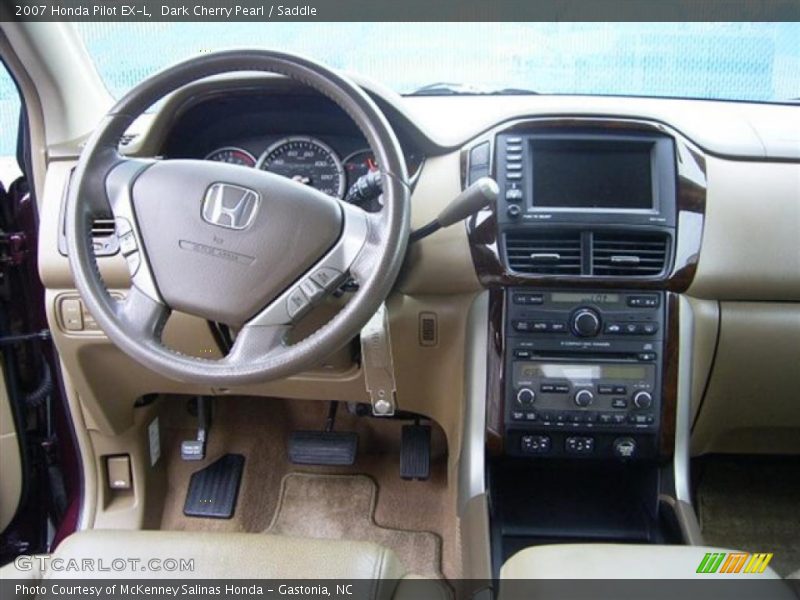 Dark Cherry Pearl / Saddle 2007 Honda Pilot EX-L