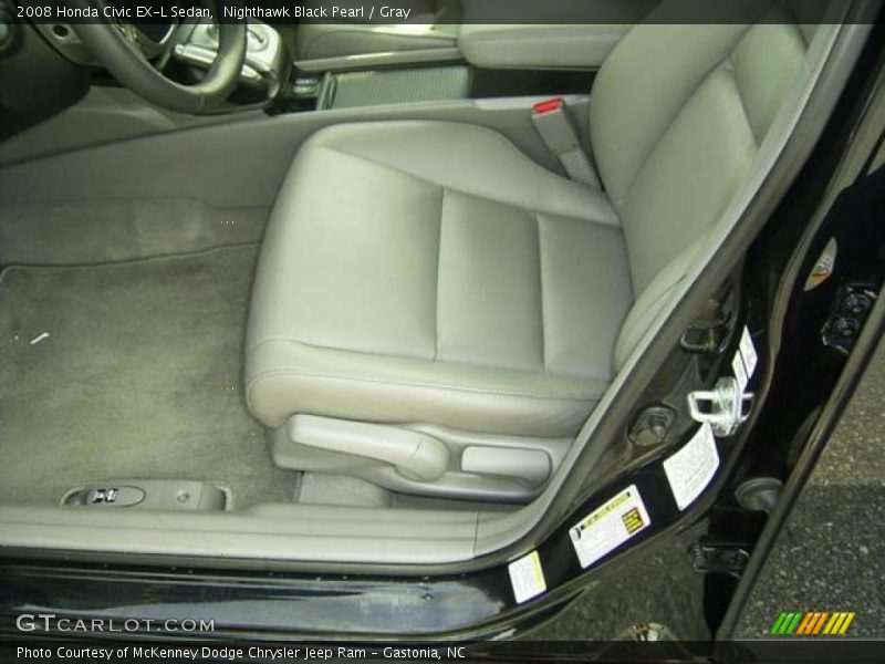 Nighthawk Black Pearl / Gray 2008 Honda Civic EX-L Sedan