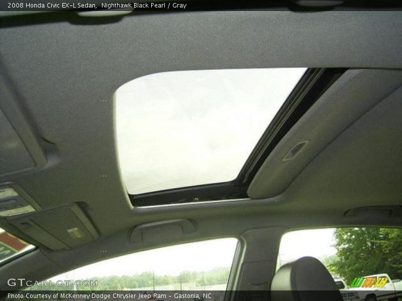 Nighthawk Black Pearl / Gray 2008 Honda Civic EX-L Sedan