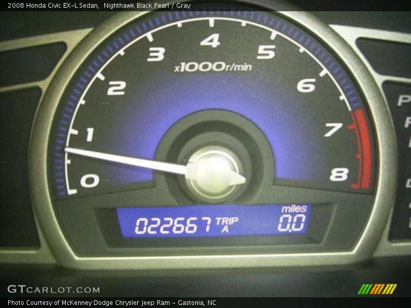 Nighthawk Black Pearl / Gray 2008 Honda Civic EX-L Sedan