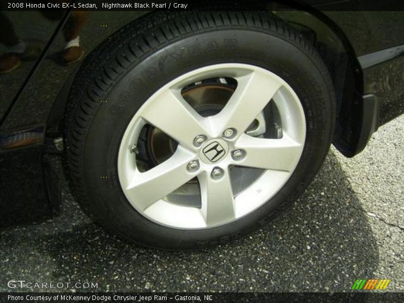 Nighthawk Black Pearl / Gray 2008 Honda Civic EX-L Sedan