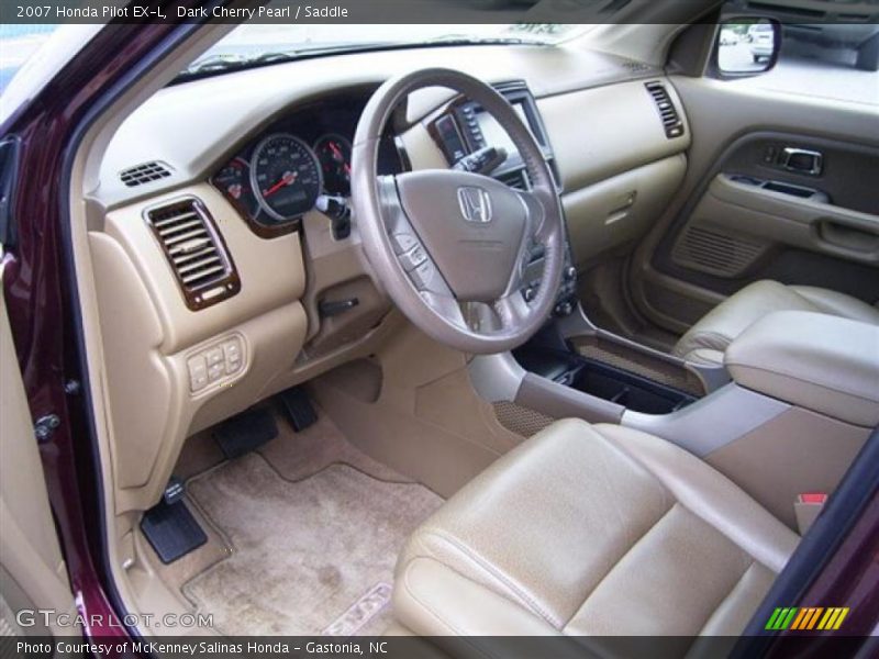 Dark Cherry Pearl / Saddle 2007 Honda Pilot EX-L