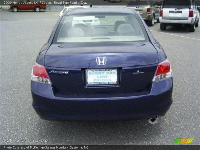Royal Blue Pearl / Gray 2009 Honda Accord LX-P Sedan