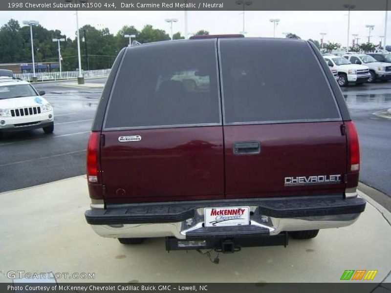 Dark Carmine Red Metallic / Neutral 1998 Chevrolet Suburban K1500 4x4