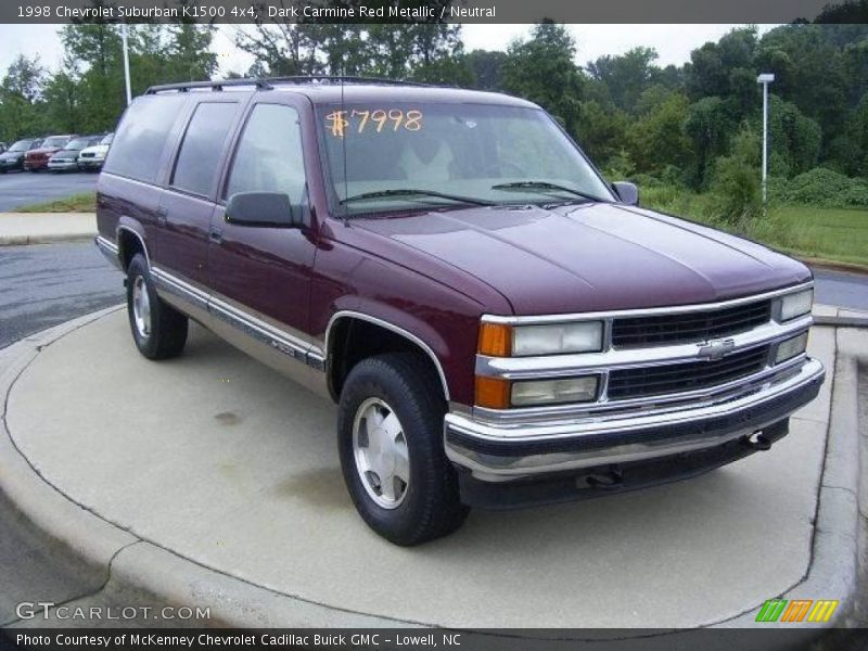 Dark Carmine Red Metallic / Neutral 1998 Chevrolet Suburban K1500 4x4