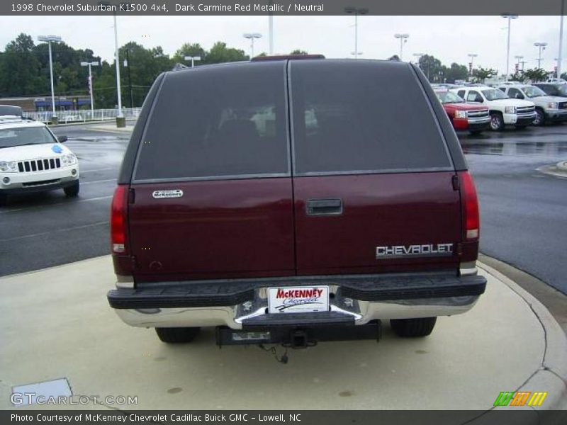 Dark Carmine Red Metallic / Neutral 1998 Chevrolet Suburban K1500 4x4