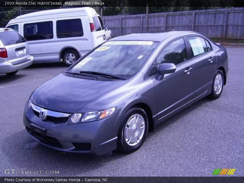 Magnetic Pearl / Beige 2009 Honda Civic Hybrid Sedan