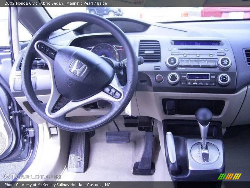 Magnetic Pearl / Beige 2009 Honda Civic Hybrid Sedan