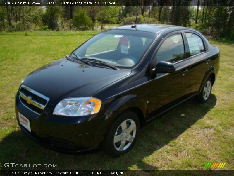 Black Granite Metallic / Charcoal 2009 Chevrolet Aveo LT Sedan