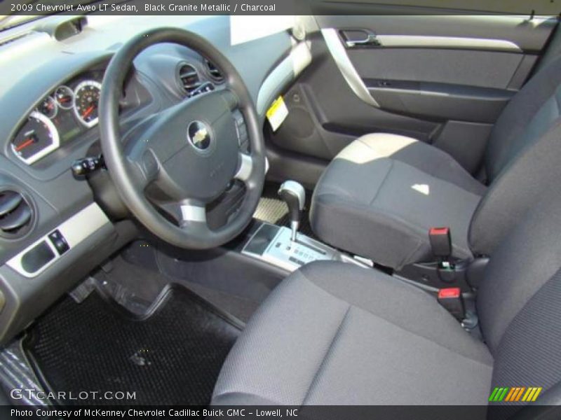 Black Granite Metallic / Charcoal 2009 Chevrolet Aveo LT Sedan