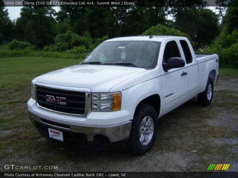 Summit White / Ebony 2009 GMC Sierra 1500 SLE Z71 Extended Cab 4x4