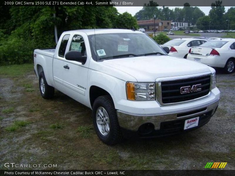 Summit White / Ebony 2009 GMC Sierra 1500 SLE Z71 Extended Cab 4x4