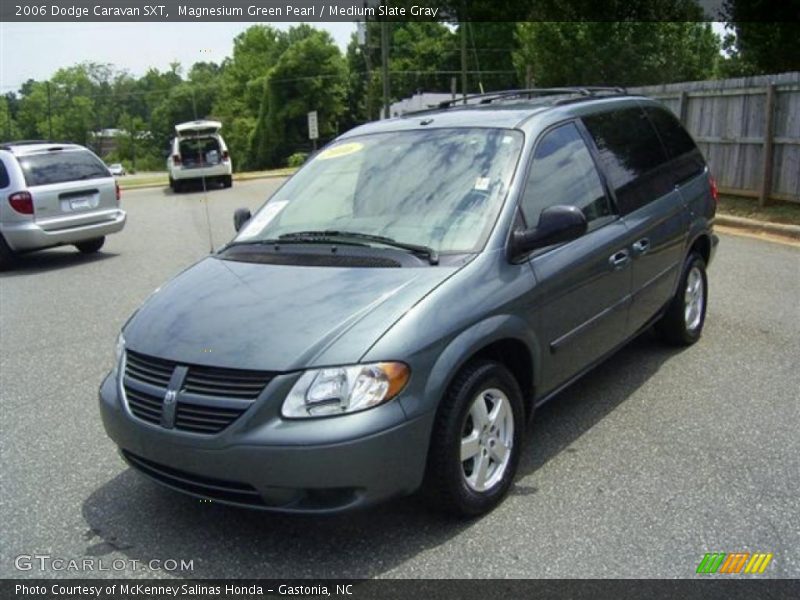 Magnesium Green Pearl / Medium Slate Gray 2006 Dodge Caravan SXT