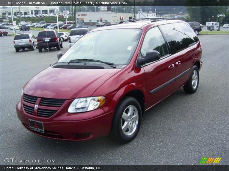 Inferno Red Crystal Pearl / Medium Slate Gray 2007 Dodge Caravan SXT