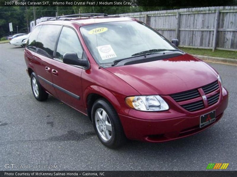 Inferno Red Crystal Pearl / Medium Slate Gray 2007 Dodge Caravan SXT