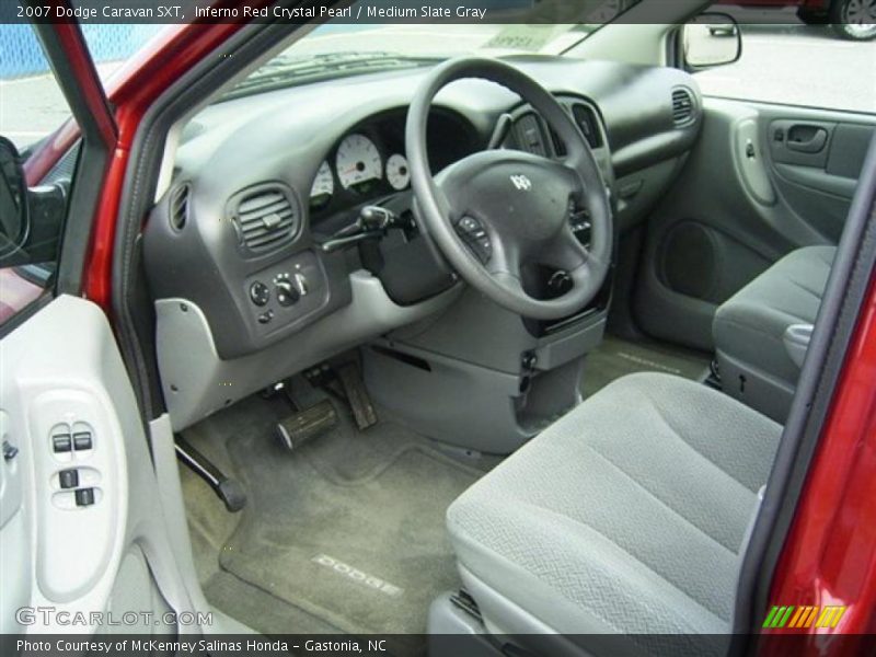 Inferno Red Crystal Pearl / Medium Slate Gray 2007 Dodge Caravan SXT