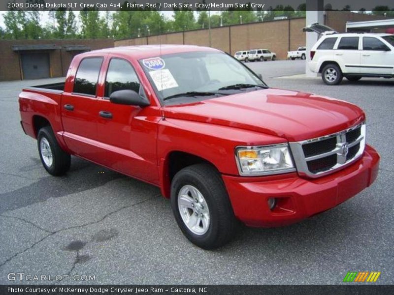 Flame Red / Dark Slate Gray/Medium Slate Gray 2008 Dodge Dakota SLT Crew Cab 4x4