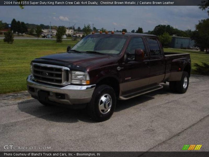 Chestnut Brown Metallic / Castano Brown Leather 2004 Ford F350 Super Duty King Ranch Crew Cab 4x4 Dually
