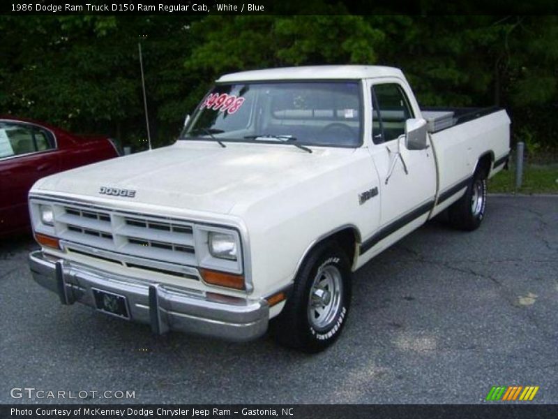 White / Blue 1986 Dodge Ram Truck D150 Ram Regular Cab