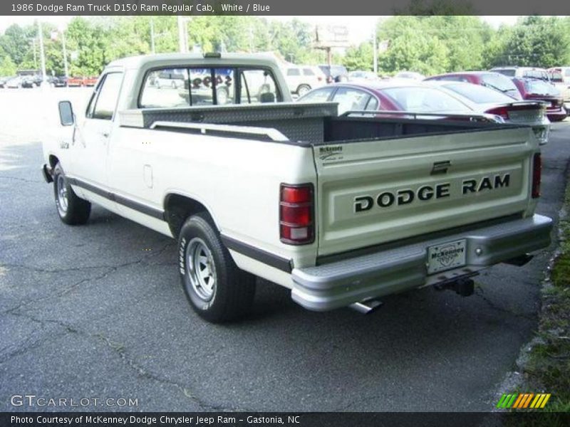 White / Blue 1986 Dodge Ram Truck D150 Ram Regular Cab