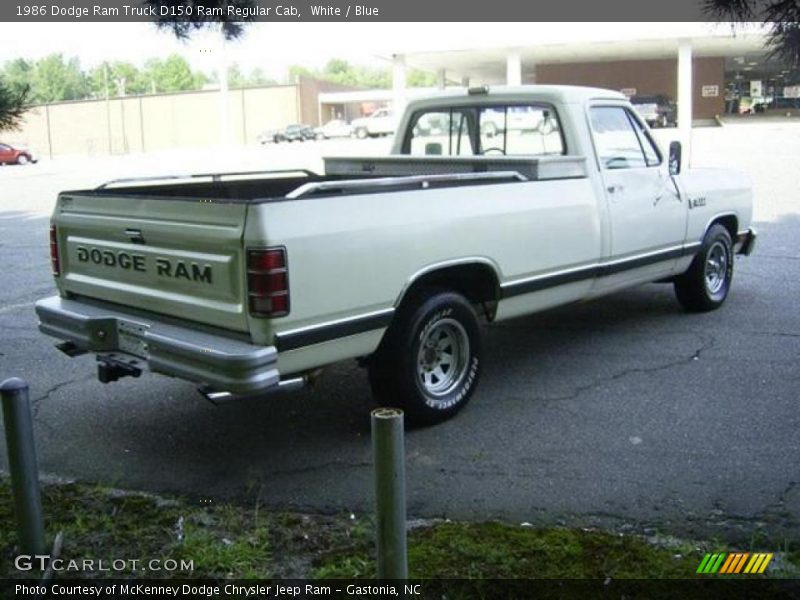 White / Blue 1986 Dodge Ram Truck D150 Ram Regular Cab