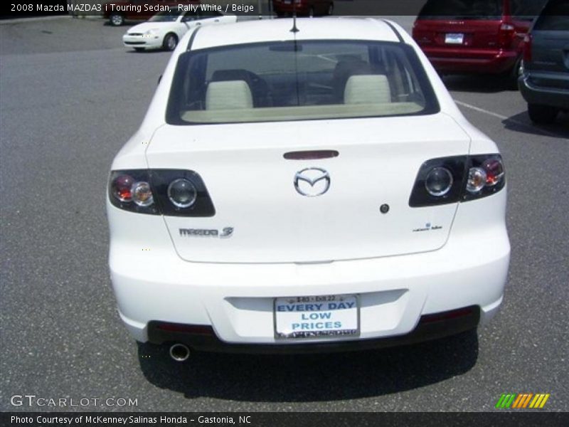 Rally White / Beige 2008 Mazda MAZDA3 i Touring Sedan