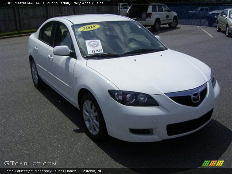 Rally White / Beige 2008 Mazda MAZDA3 i Touring Sedan