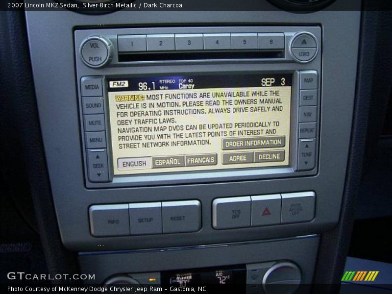 Silver Birch Metallic / Dark Charcoal 2007 Lincoln MKZ Sedan