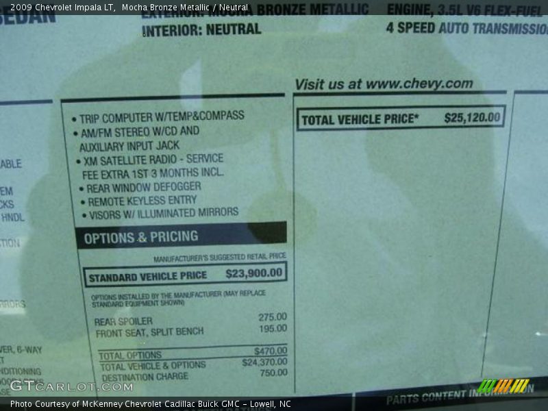 Mocha Bronze Metallic / Neutral 2009 Chevrolet Impala LT