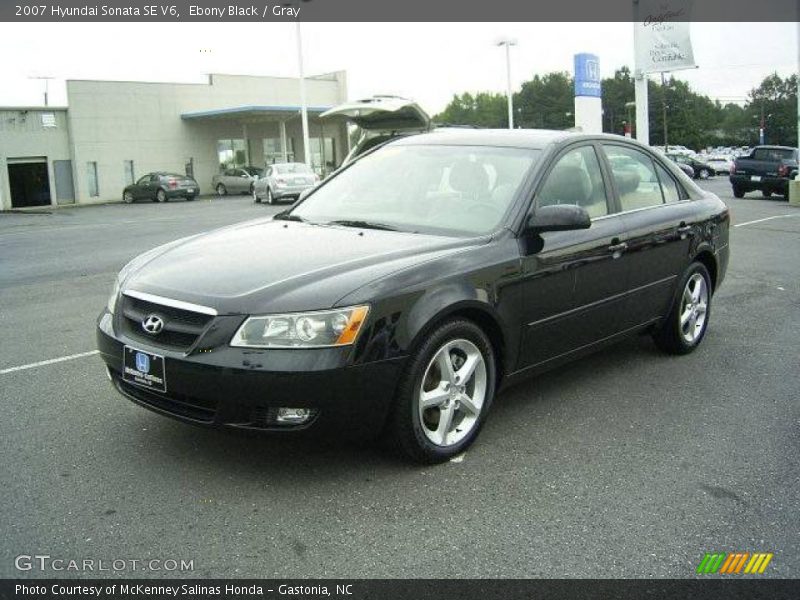 Ebony Black / Gray 2007 Hyundai Sonata SE V6