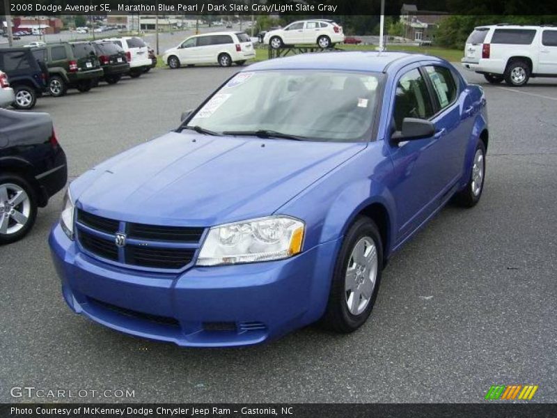 Marathon Blue Pearl / Dark Slate Gray/Light Slate Gray 2008 Dodge Avenger SE
