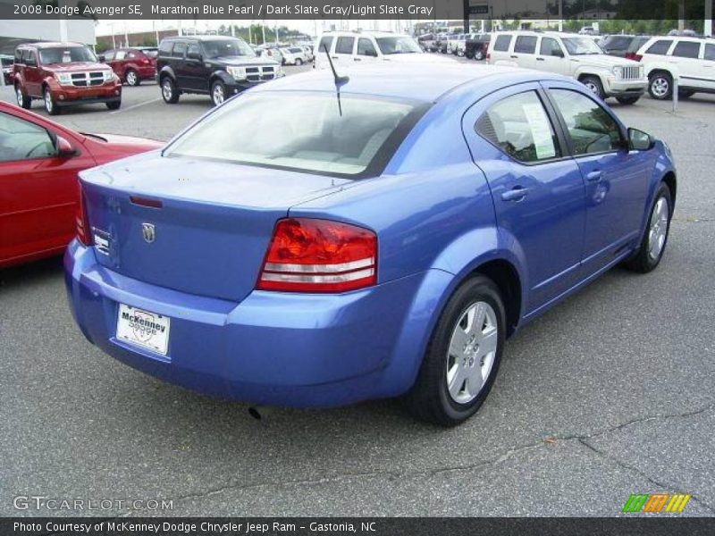 Marathon Blue Pearl / Dark Slate Gray/Light Slate Gray 2008 Dodge Avenger SE