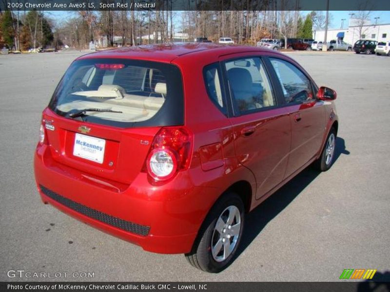 Sport Red / Neutral 2009 Chevrolet Aveo Aveo5 LS