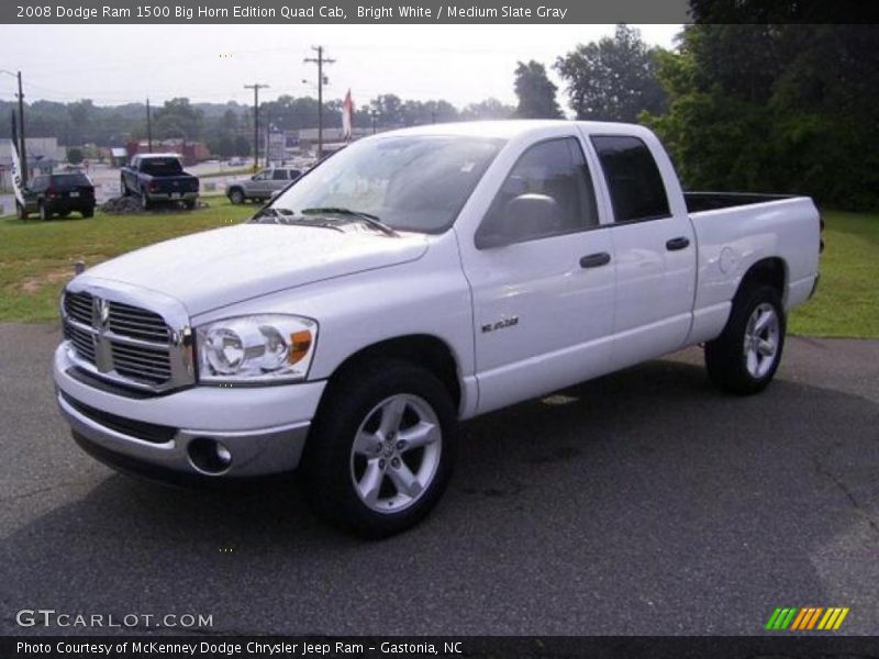 Bright White / Medium Slate Gray 2008 Dodge Ram 1500 Big Horn Edition Quad Cab