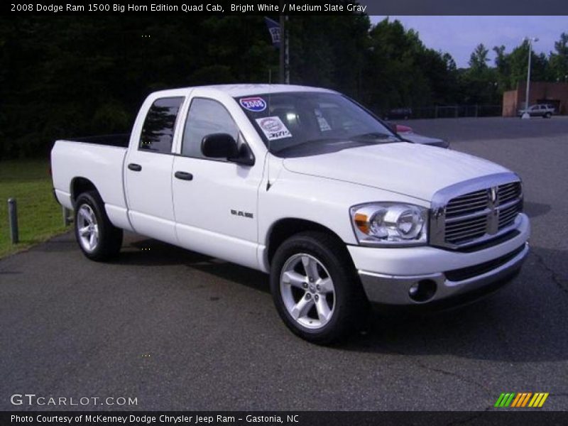 Bright White / Medium Slate Gray 2008 Dodge Ram 1500 Big Horn Edition Quad Cab