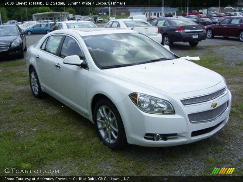 Summit White / Cocoa/Cashmere 2009 Chevrolet Malibu LTZ Sedan