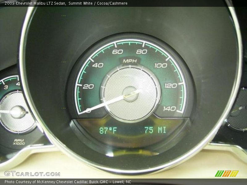 Summit White / Cocoa/Cashmere 2009 Chevrolet Malibu LTZ Sedan