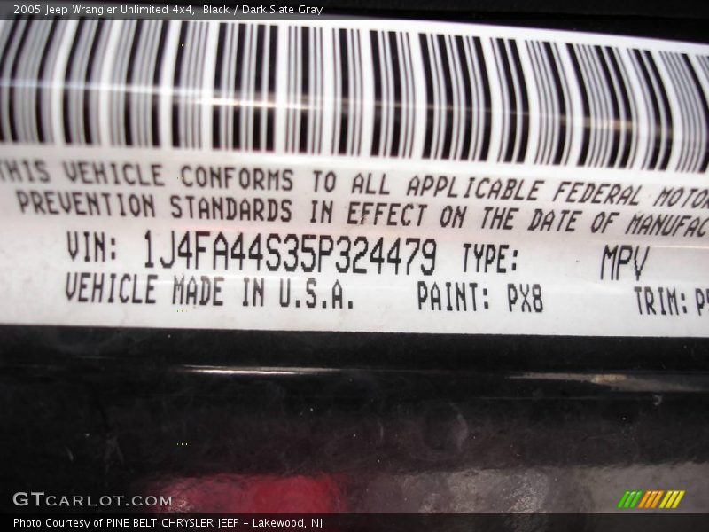 Black / Dark Slate Gray 2005 Jeep Wrangler Unlimited 4x4