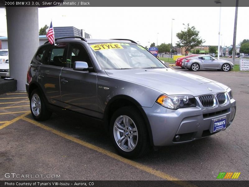Silver Grey Metallic / Black 2006 BMW X3 3.0i