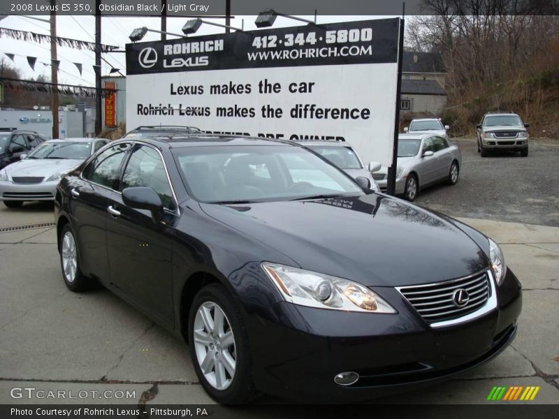 Obsidian Black / Light Gray 2008 Lexus ES 350