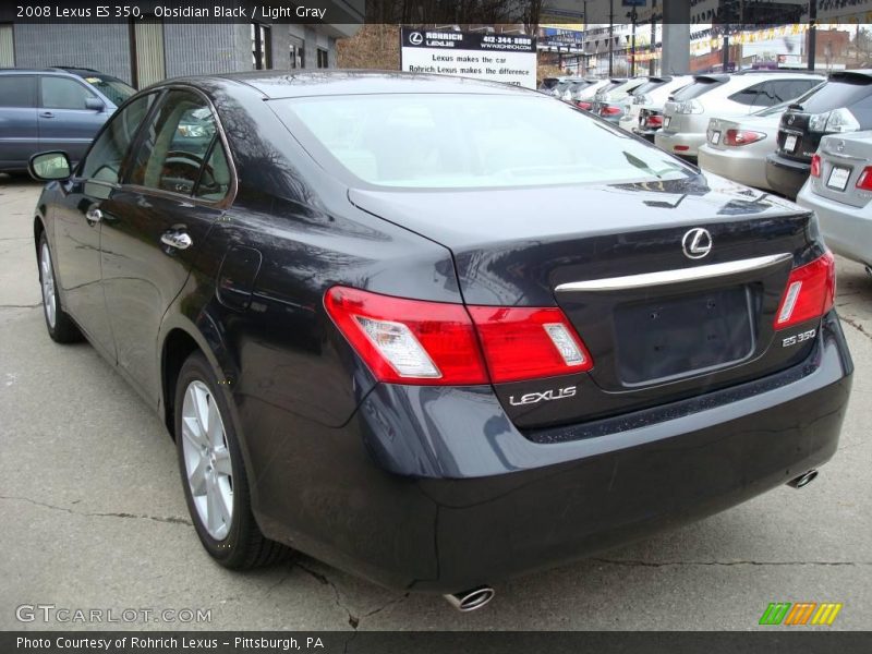 Obsidian Black / Light Gray 2008 Lexus ES 350